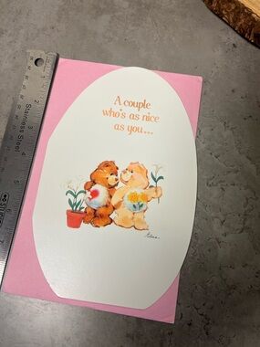 Vintage care Bears Easter card